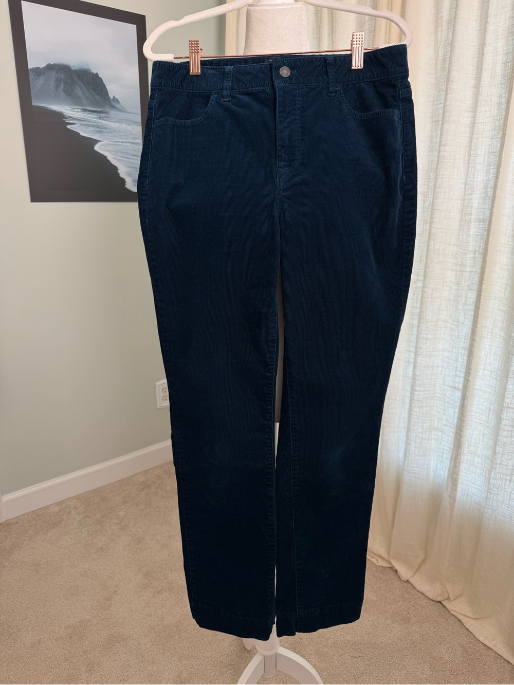 Talbots Heritage Corduroy Pants Midnight Blue Dark Navy - Size 8 - Picture 1 of 5